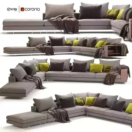 Flexform Lightpiece Modular Sofa 3D model