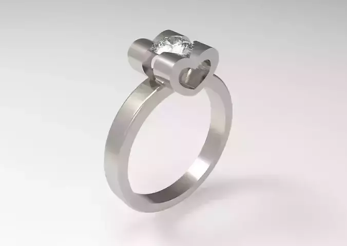 Classic ring with heart