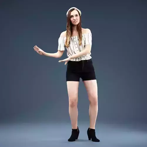 Dancing Girl in Blouse and Short