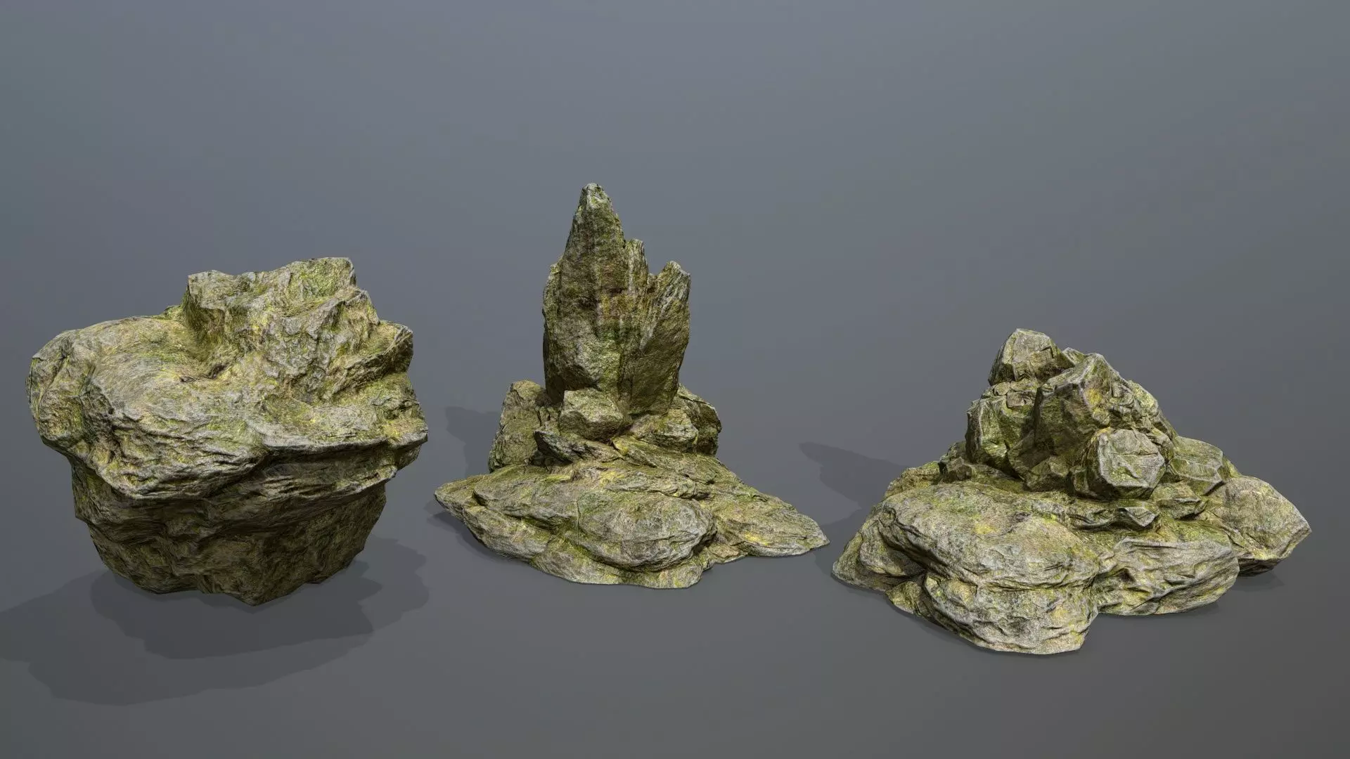 Rock Set Low-poly 3D model_0