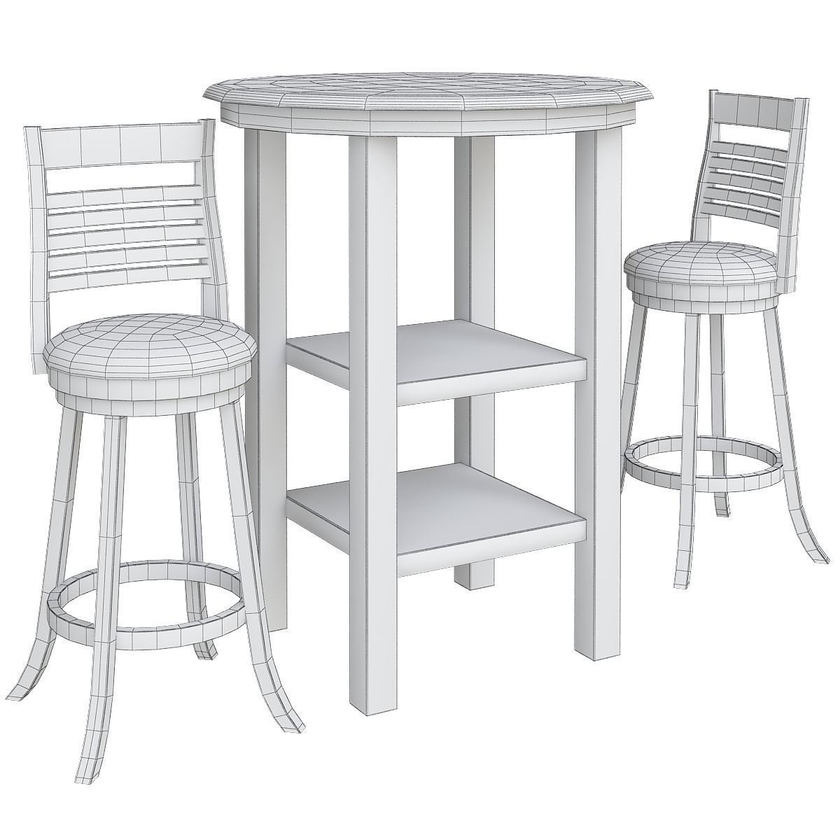 Dinning table 3d model collection 10 pieces Low-poly 3D model_38