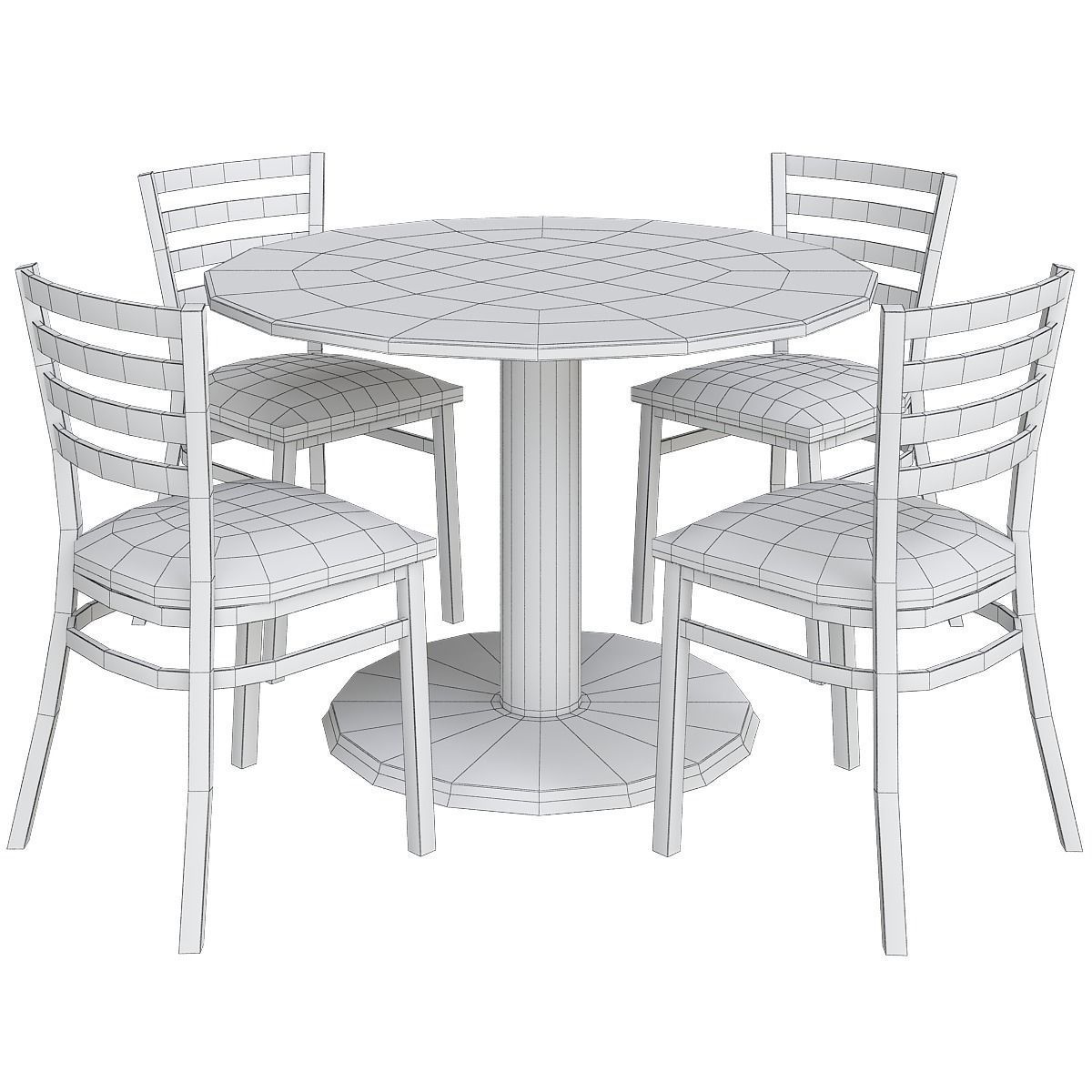 Dinning table 3d model collection 10 pieces Low-poly 3D model_37