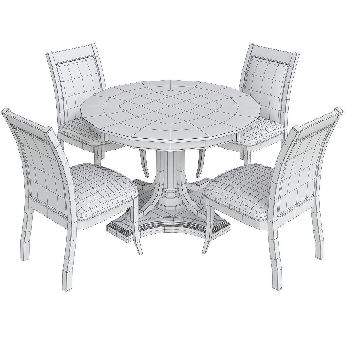 Dinning table 3d model collection 10 pieces Low-poly 3D model_7
