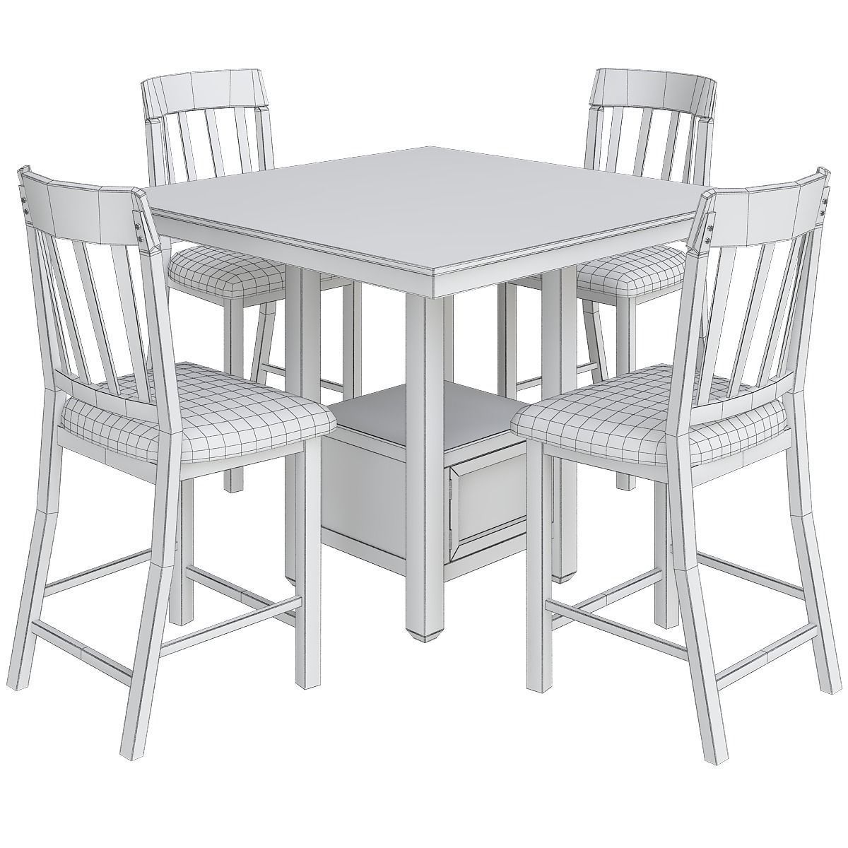 Dinning table 3d model collection 10 pieces Low-poly 3D model_34