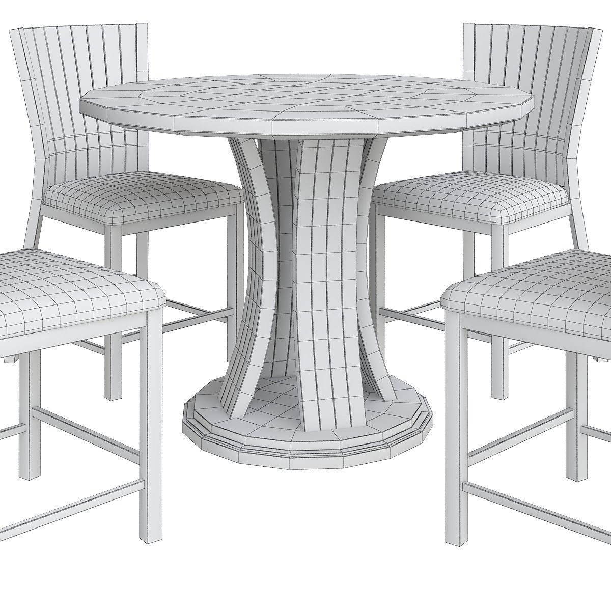 Dinning table 3d model collection 10 pieces Low-poly 3D model_10