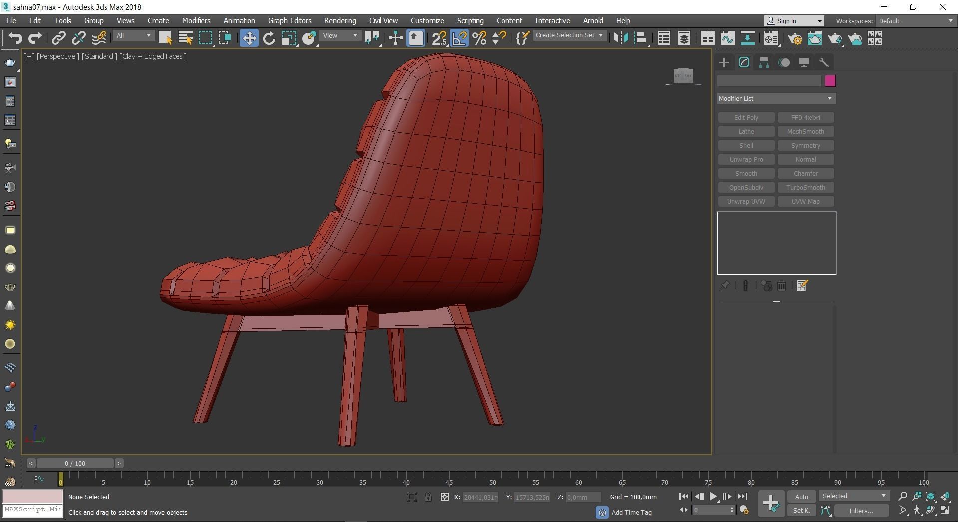 Chair and Armchair 3d model collection 10 pieces Low-poly 3D model_32