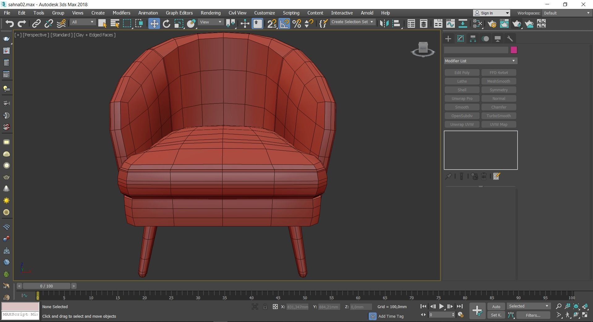 Chair and Armchair 3d model collection 10 pieces Low-poly 3D model_20
