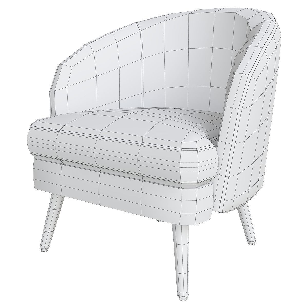 Chair and Armchair 3d model collection 10 pieces Low-poly 3D model_22