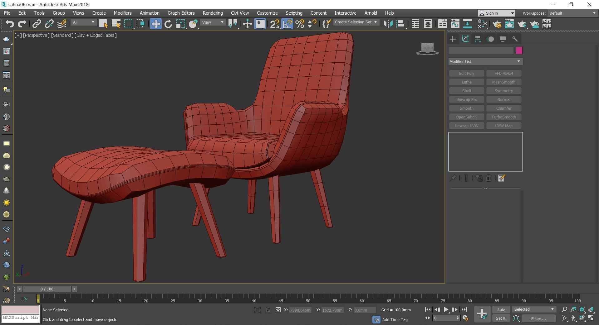 Chair and Armchair 3d model collection 10 pieces Low-poly 3D model_40