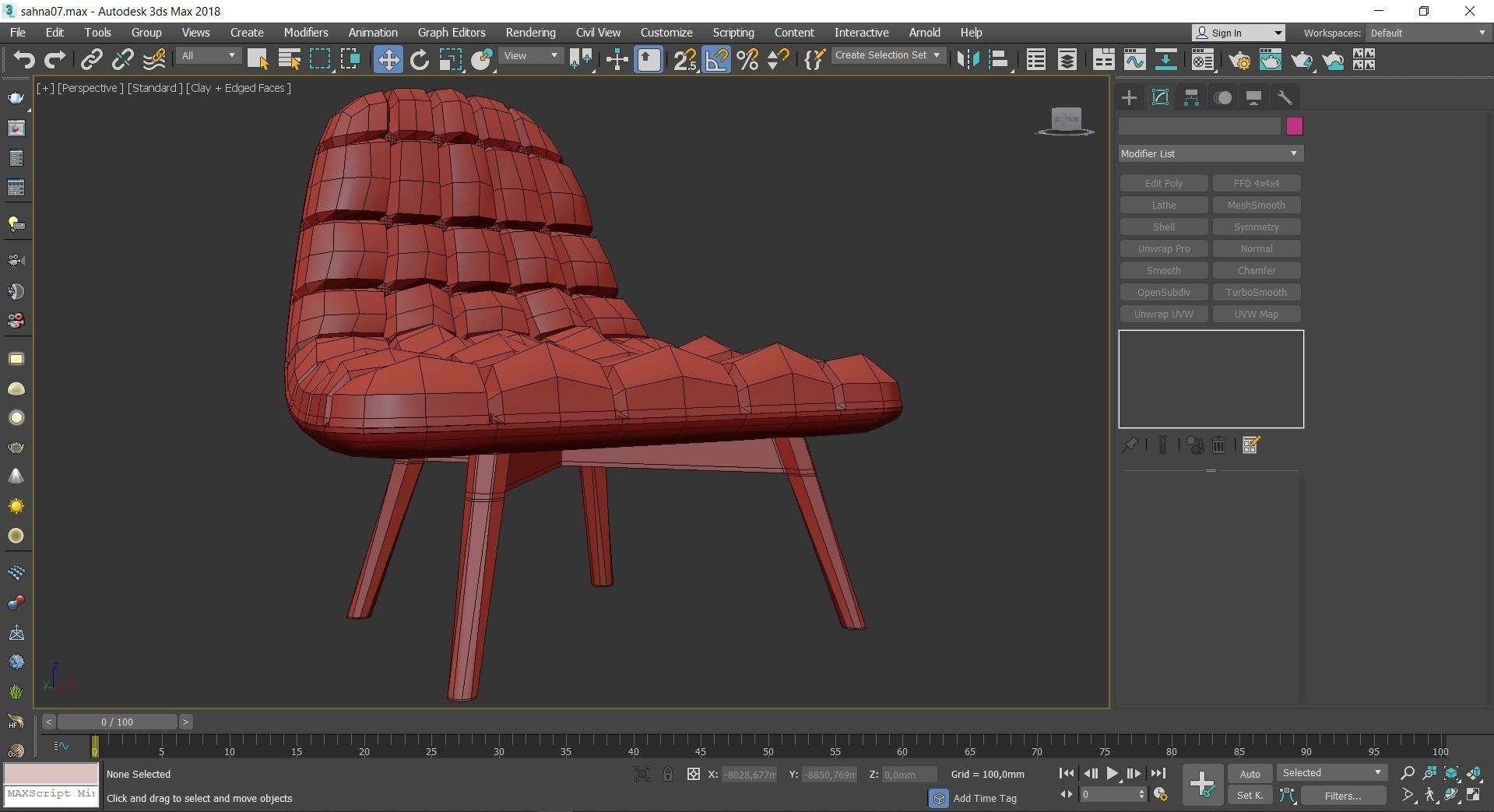 Chair and Armchair 3d model collection 10 pieces Low-poly 3D model_34