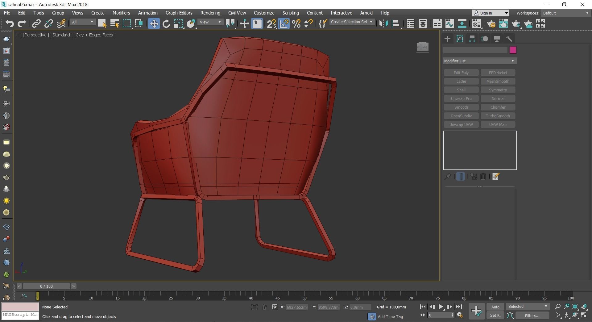 Chair and Armchair 3d model collection 10 pieces Low-poly 3D model_15