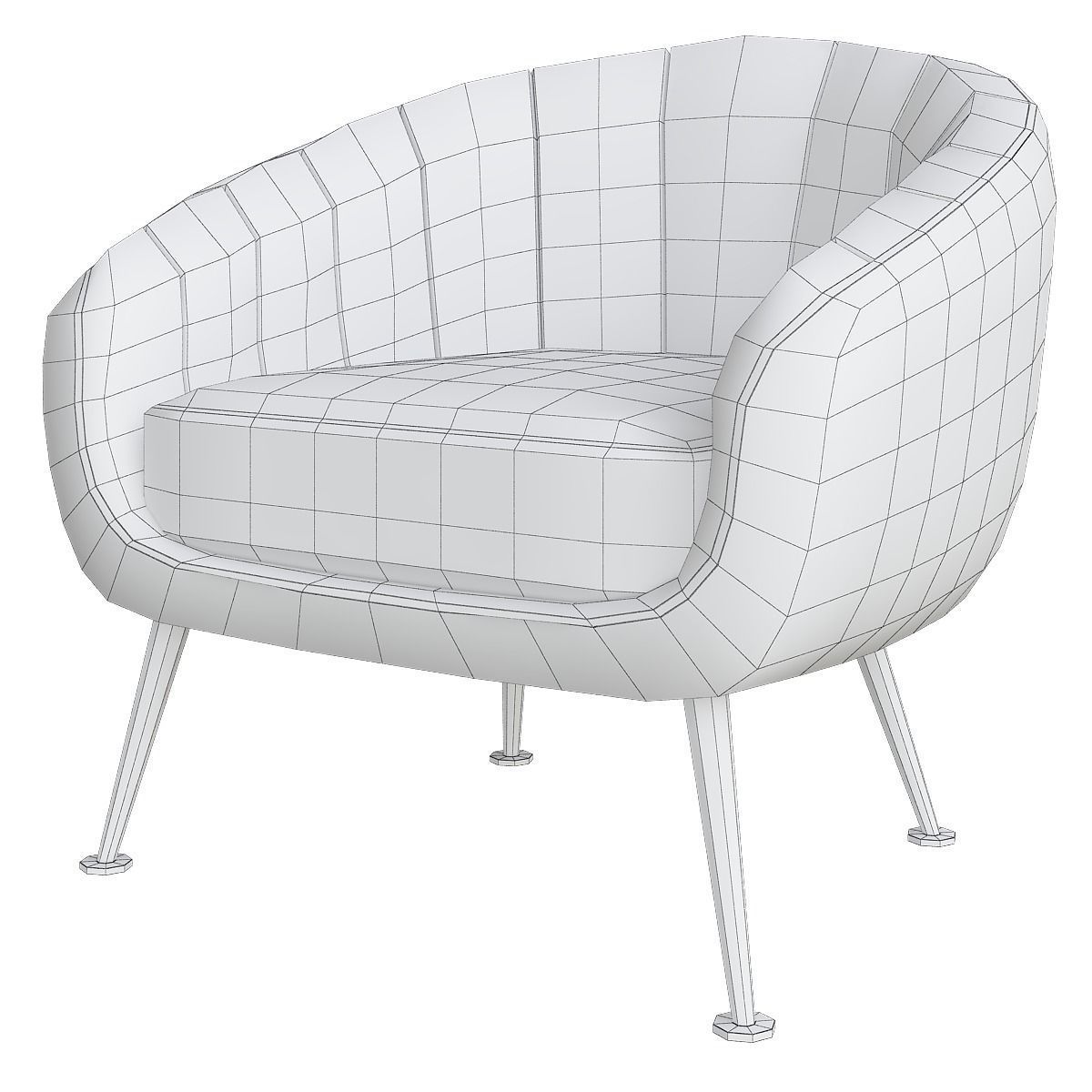 Chair and Armchair 3d model collection 10 pieces Low-poly 3D model_42