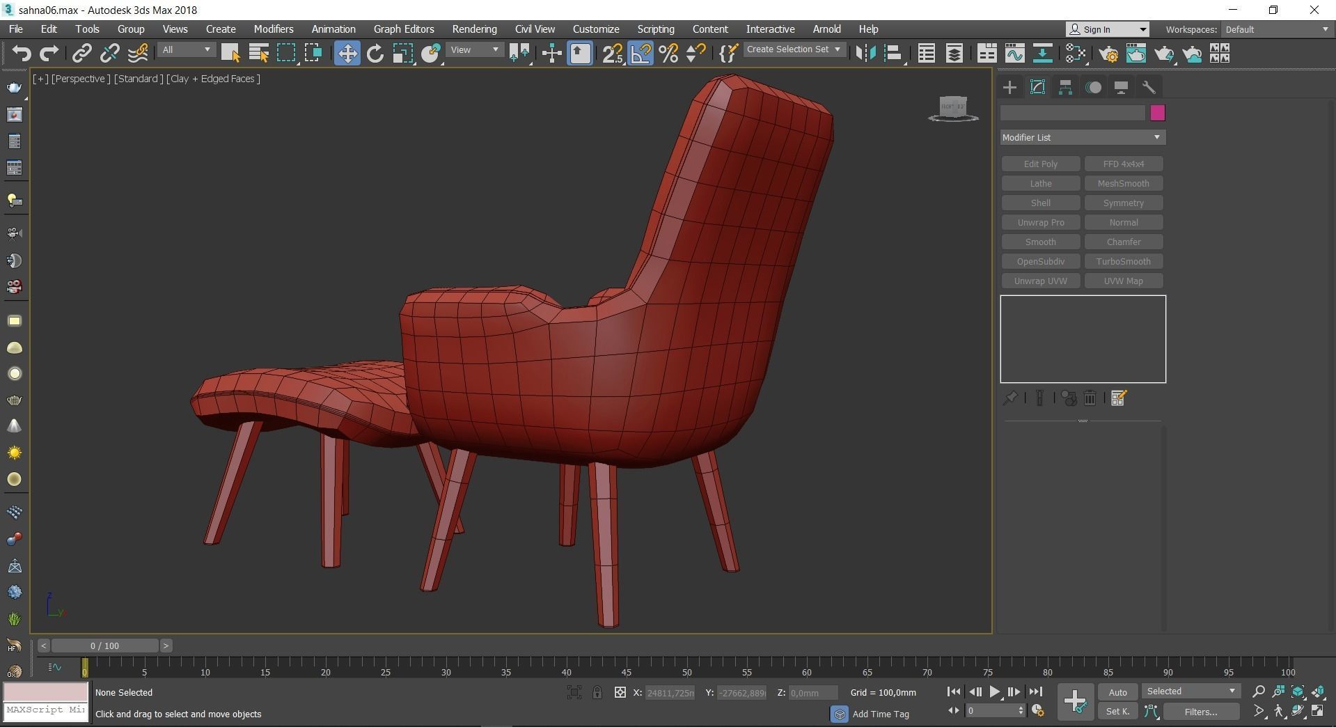 Chair and Armchair 3d model collection 10 pieces Low-poly 3D model_37