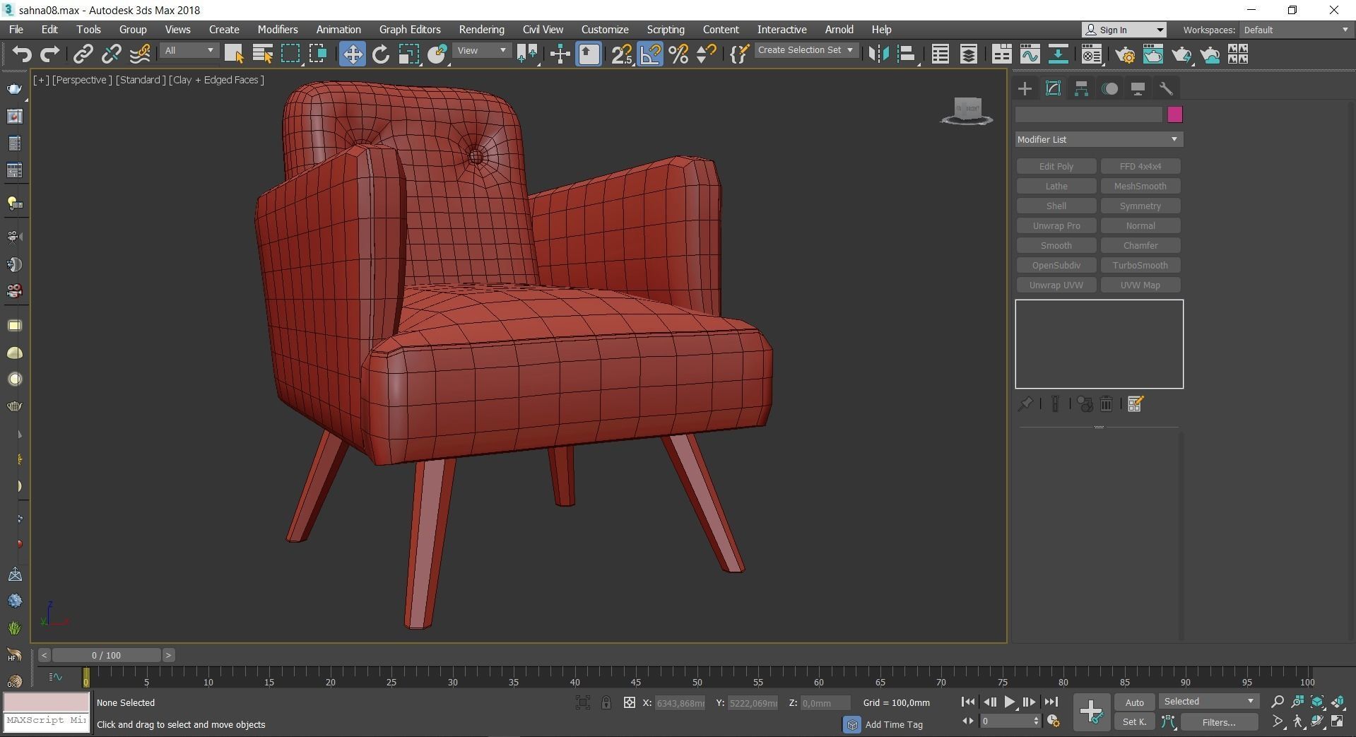 Chair and Armchair 3d model collection 10 pieces Low-poly 3D model_12