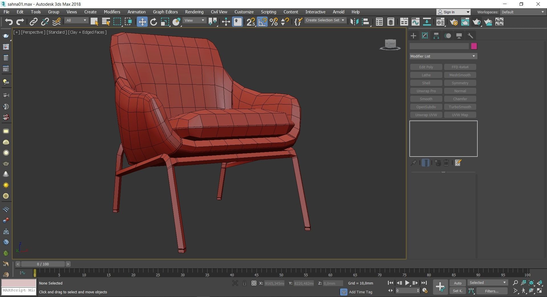 Chair and Armchair 3d model collection 10 pieces Low-poly 3D model_26