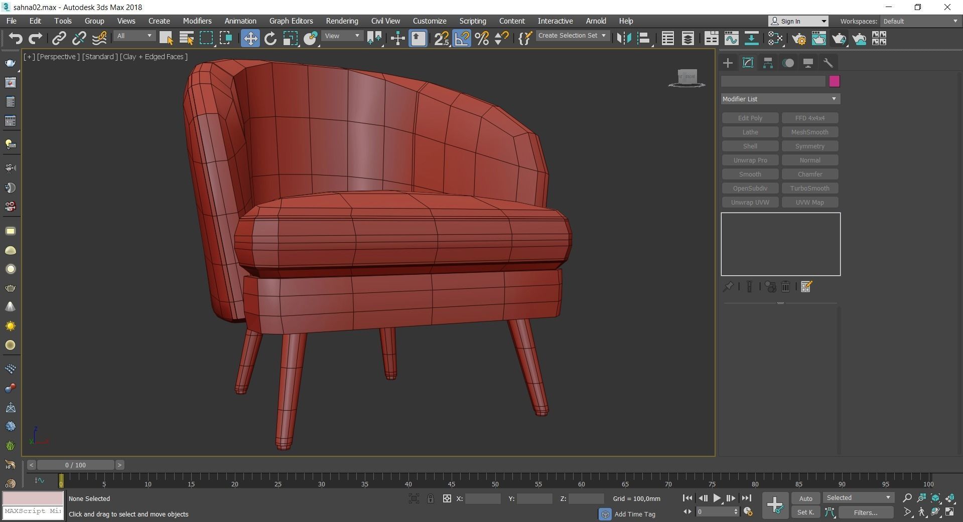 Chair and Armchair 3d model collection 10 pieces Low-poly 3D model_21