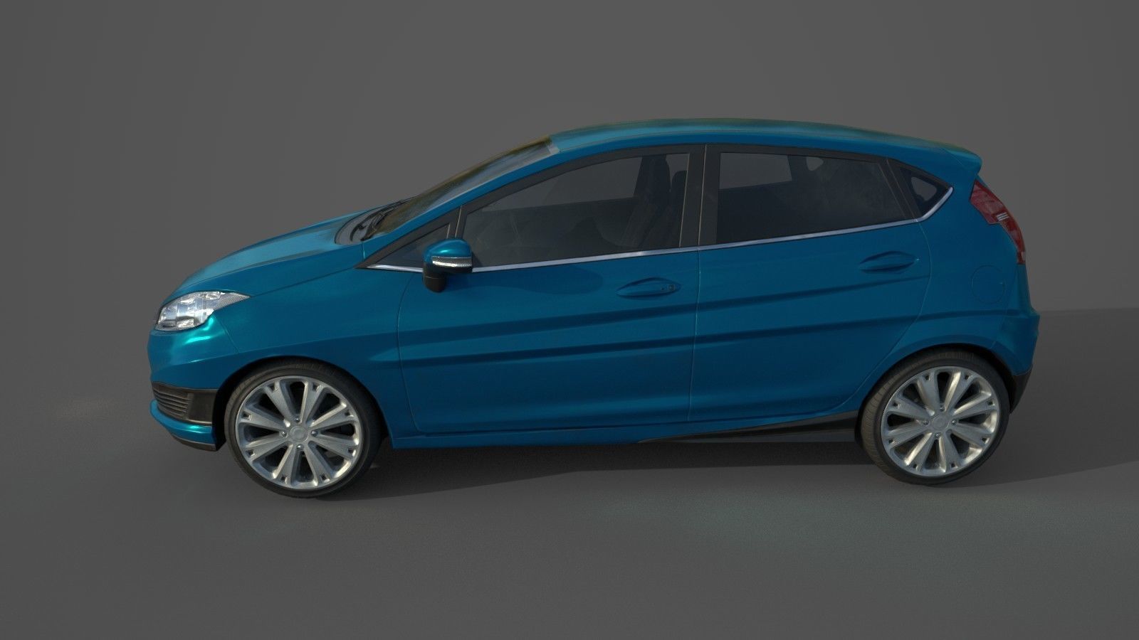 Hatchback Car Low-poly 3D model_1