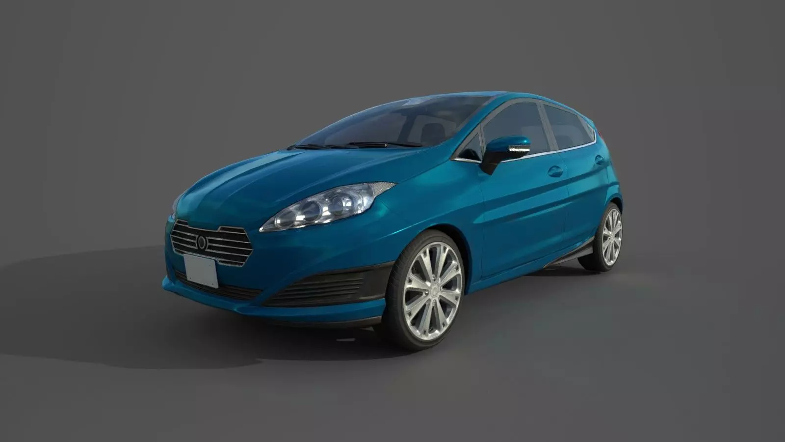 Hatchback Car Low-poly 3D model_0