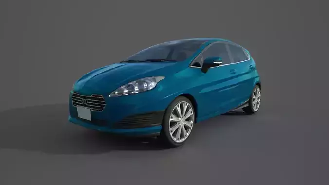 Hatchback Car Low-poly 3D model