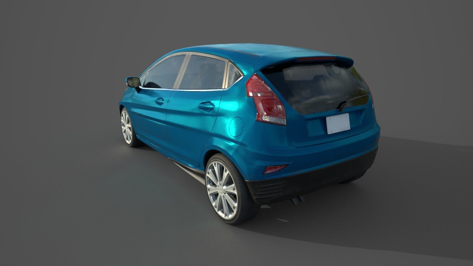Hatchback Car Low-poly 3D model_2