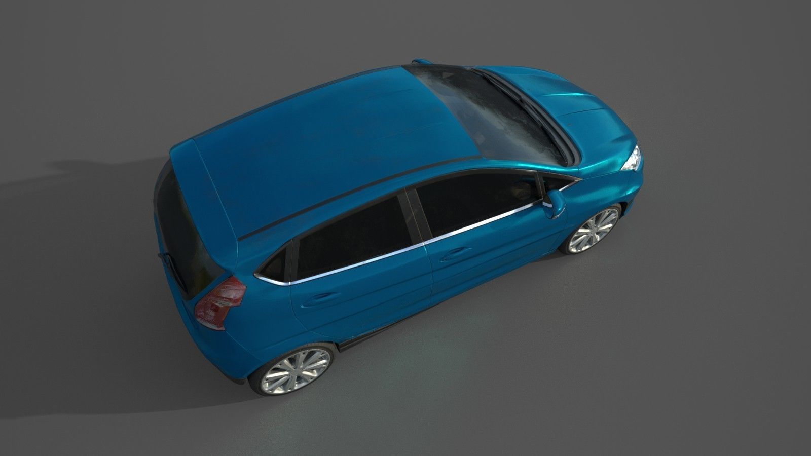 Hatchback Car Low-poly 3D model_3