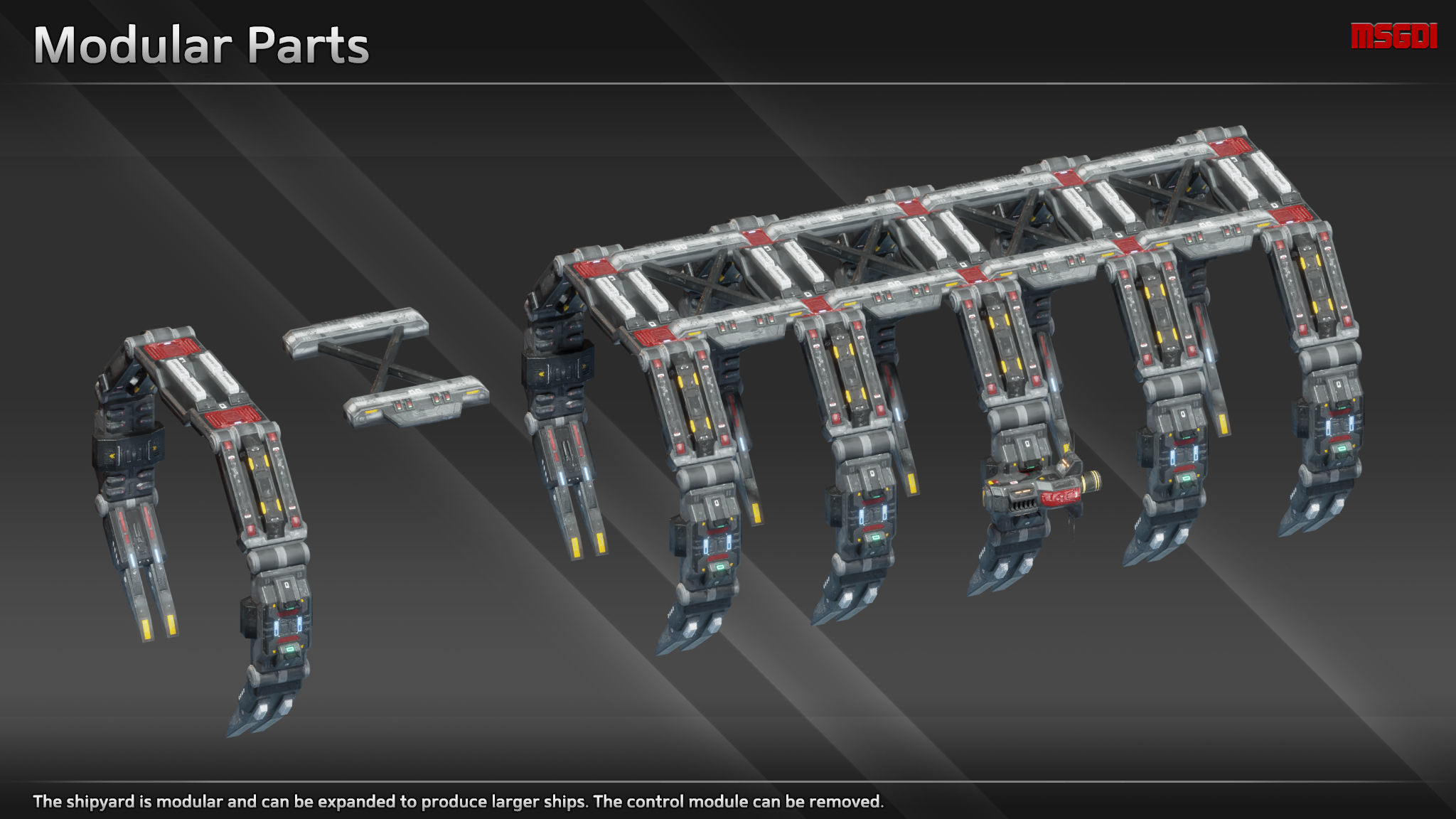 Spaceship Shipyard Class IV Low-poly 3D model_1