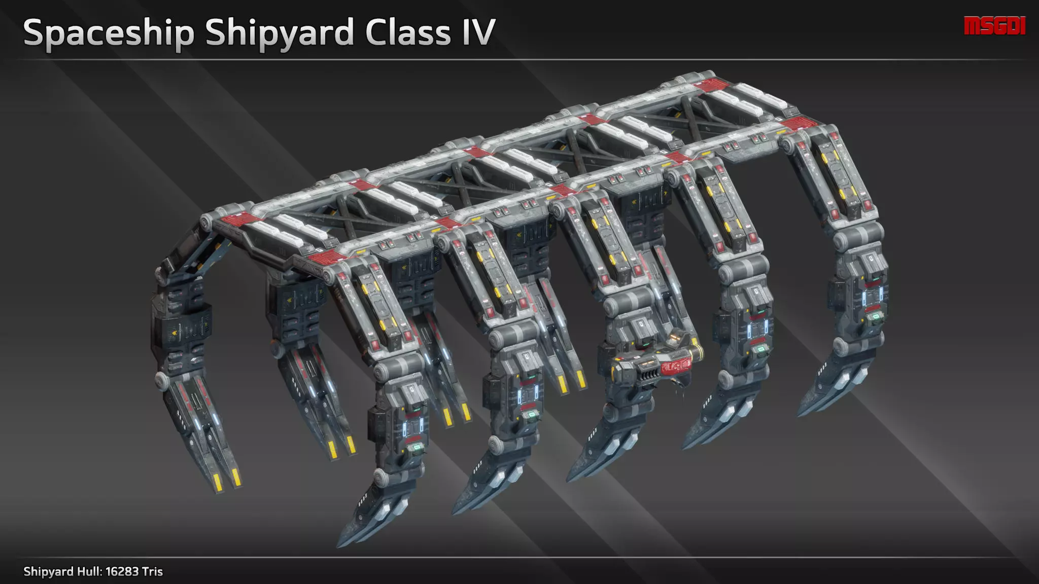 Spaceship Shipyard Class IV Low-poly 3D model_0