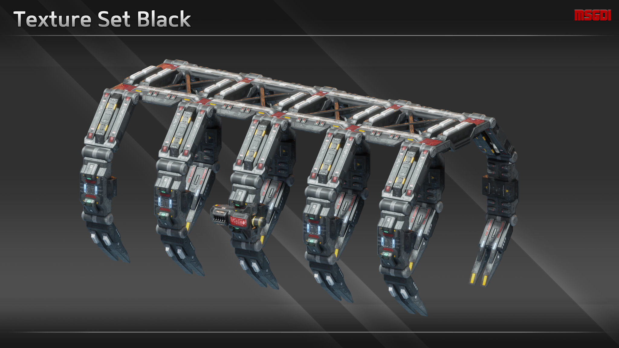 Spaceship Shipyard Class IV Low-poly 3D model_5