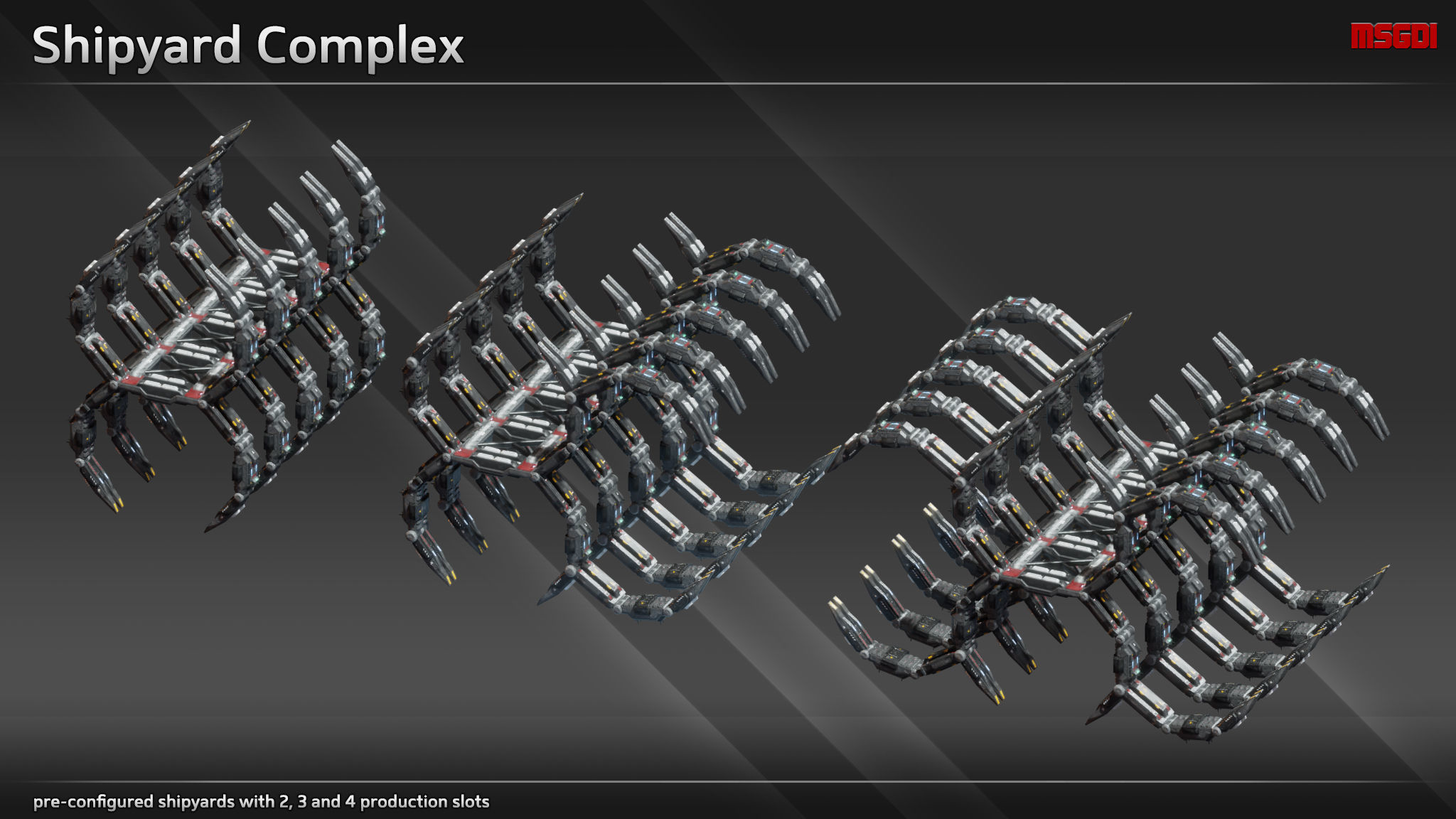 Spaceship Shipyard Class IV Low-poly 3D model_3