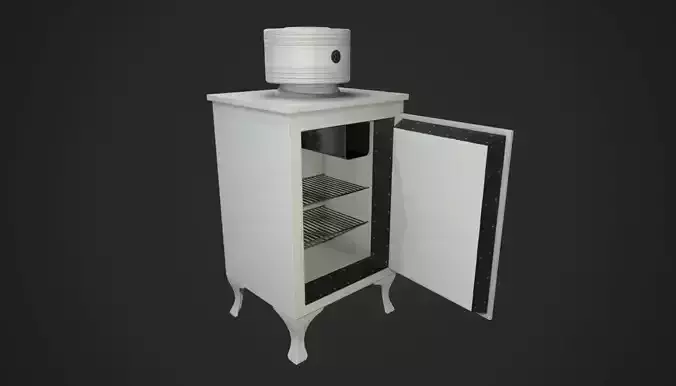Antique Fridge Low-poly 3D model