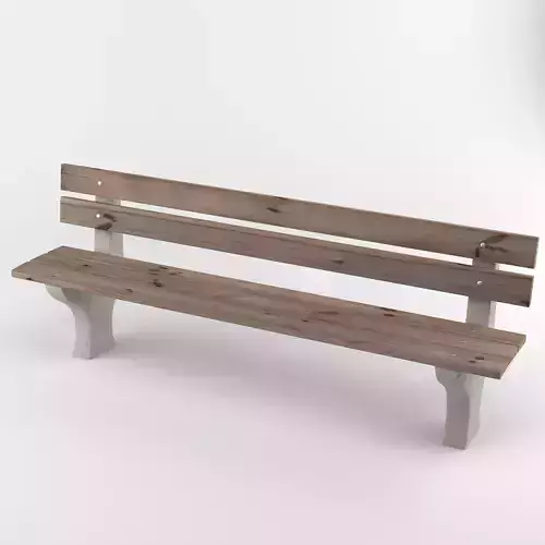 Park bench Low-poly 3D model