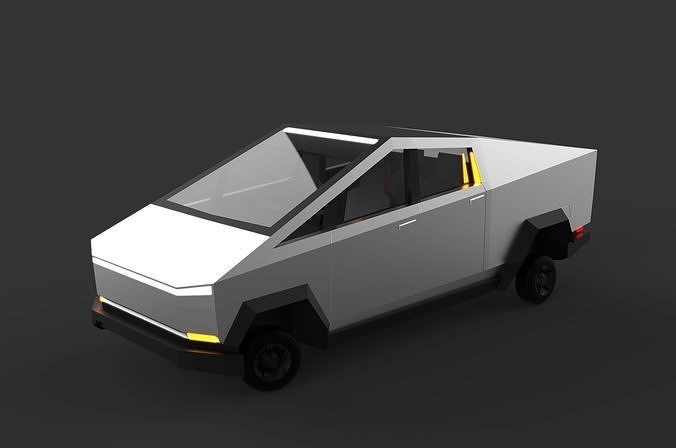 Cartoon Cybertruck  lowpoly Low-poly 3D model