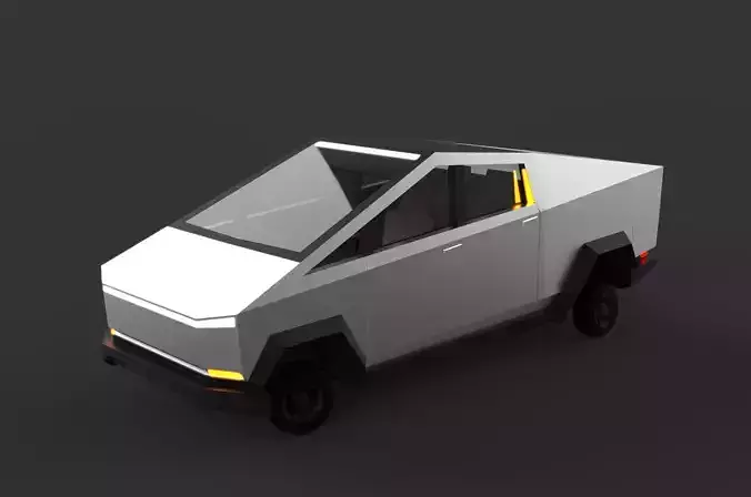 Cartoon Cybertruck  lowpoly Low-poly 3D model