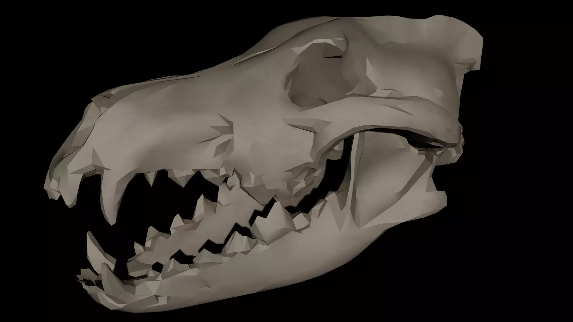 Dire Wolf Skull 3D model_0