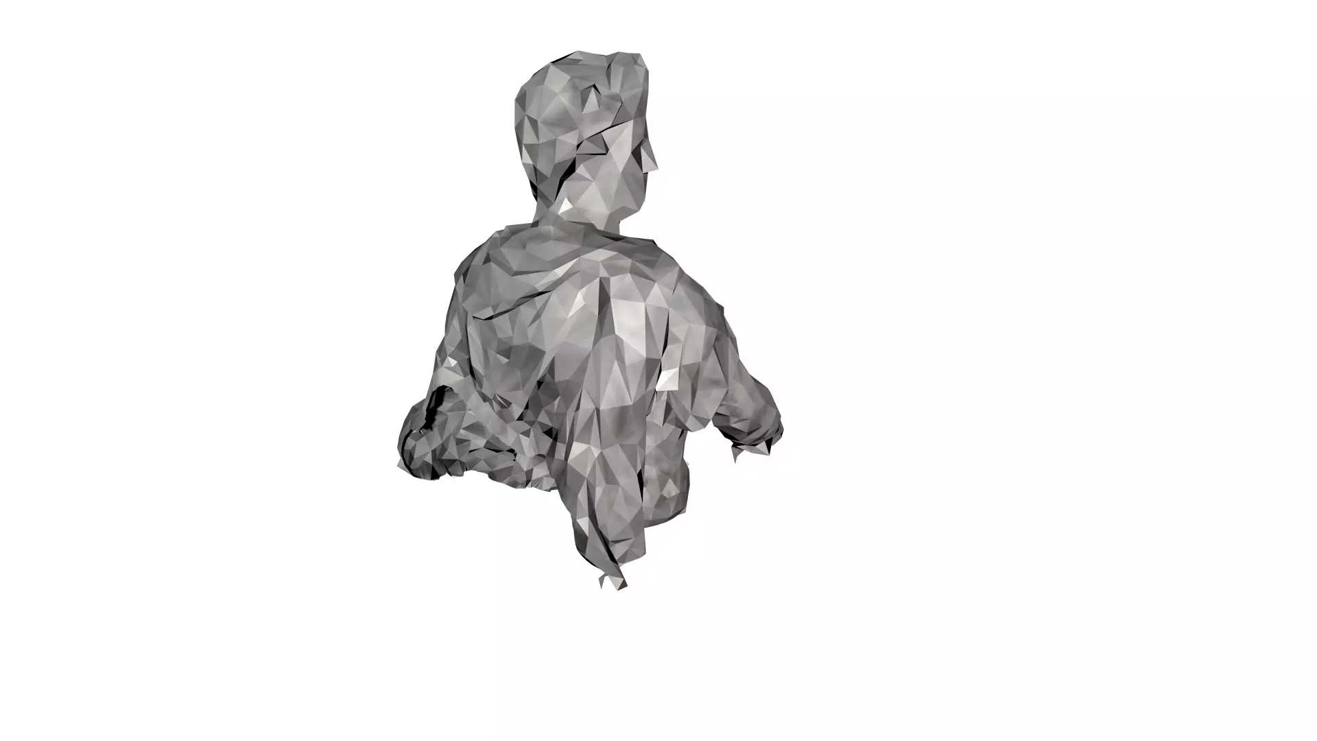 Cesar Low Poly Statue Sculpture 3D model_0