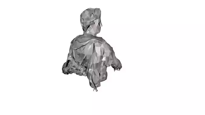 Cesar Low Poly Statue Sculpture 3D model