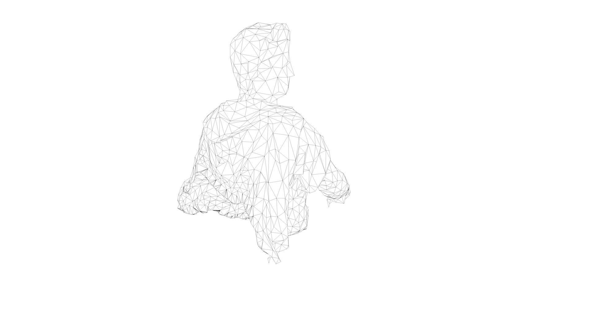 Cesar Low Poly Statue Sculpture 3D model_7