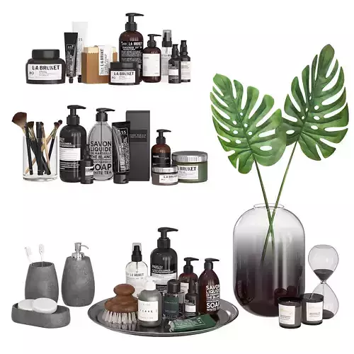 Bathroom Decor Accessories and Cosmetics - Dark 