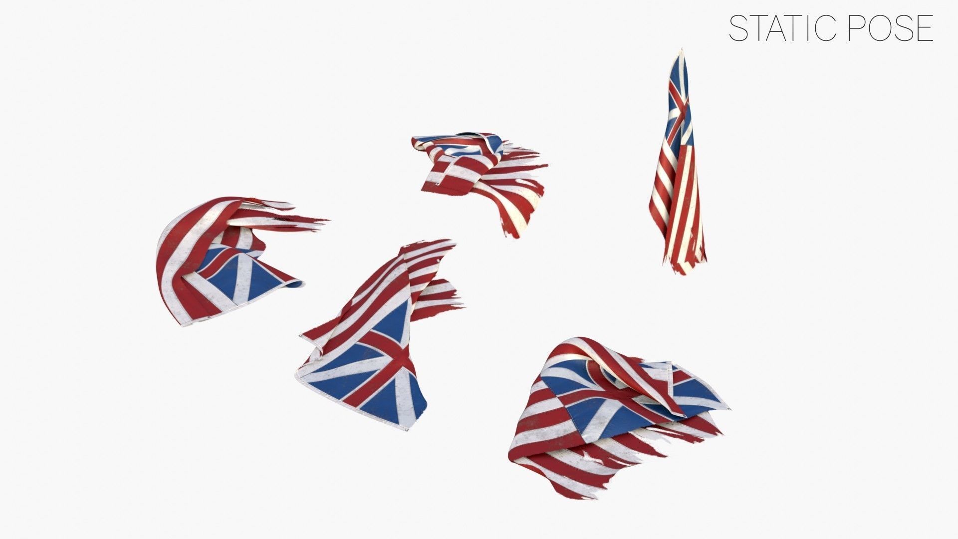 Grand Old Union Flag Low-poly 3D model_23