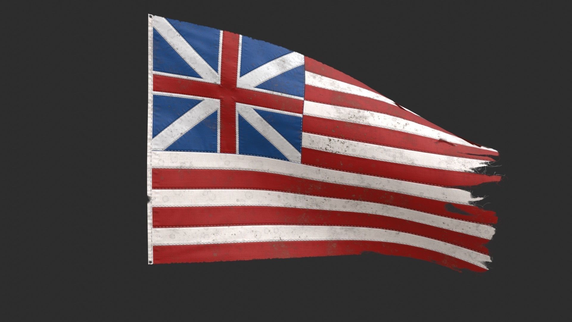 Grand Old Union Flag Low-poly 3D model_7