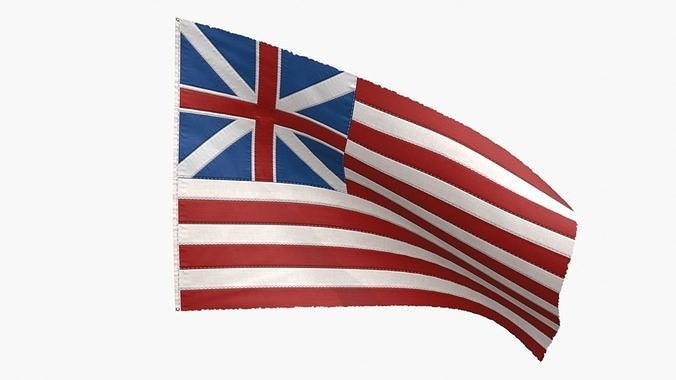 Grand Old Union Flag Low-poly 3D model