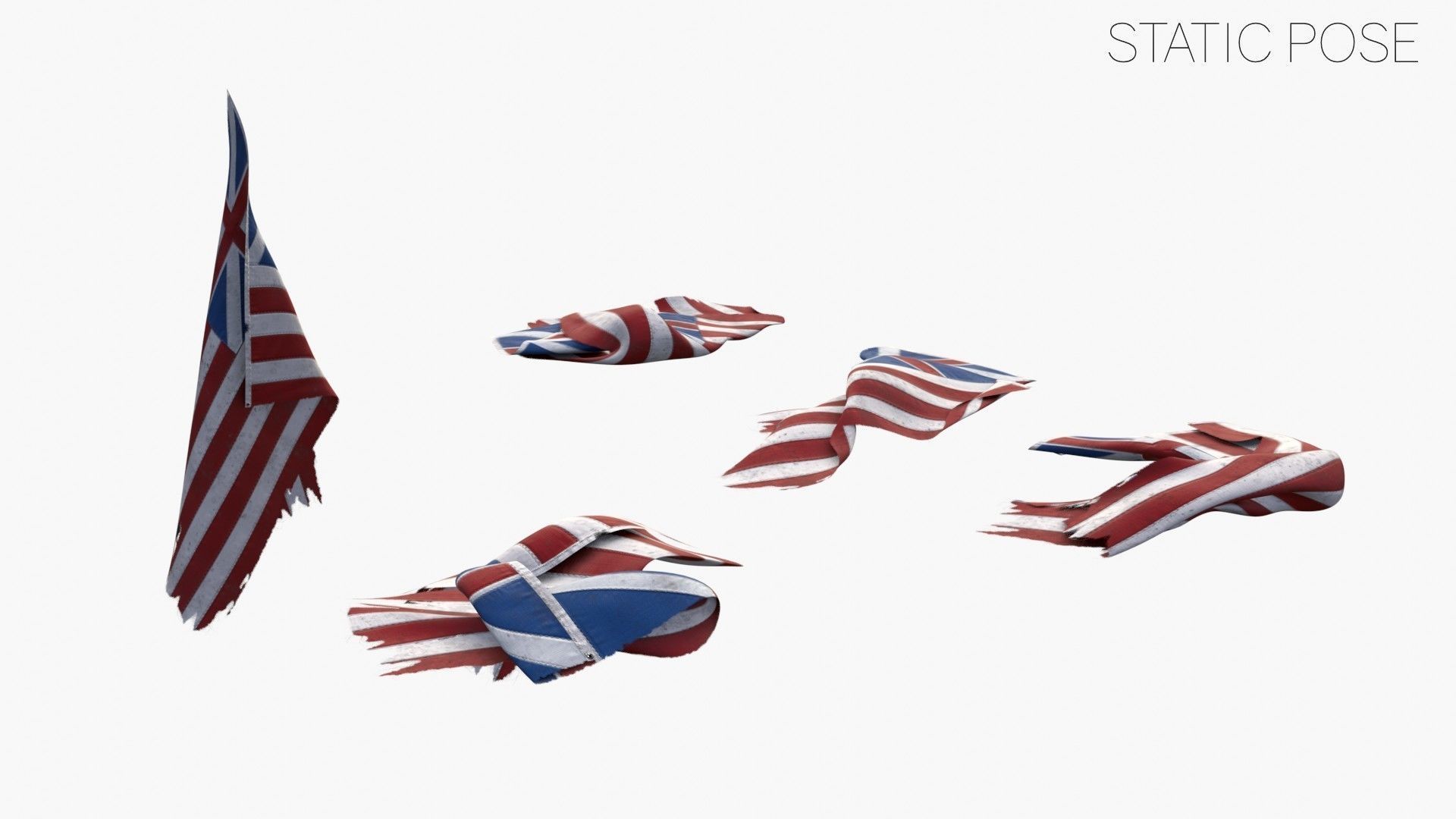 Grand Old Union Flag Low-poly 3D model_25