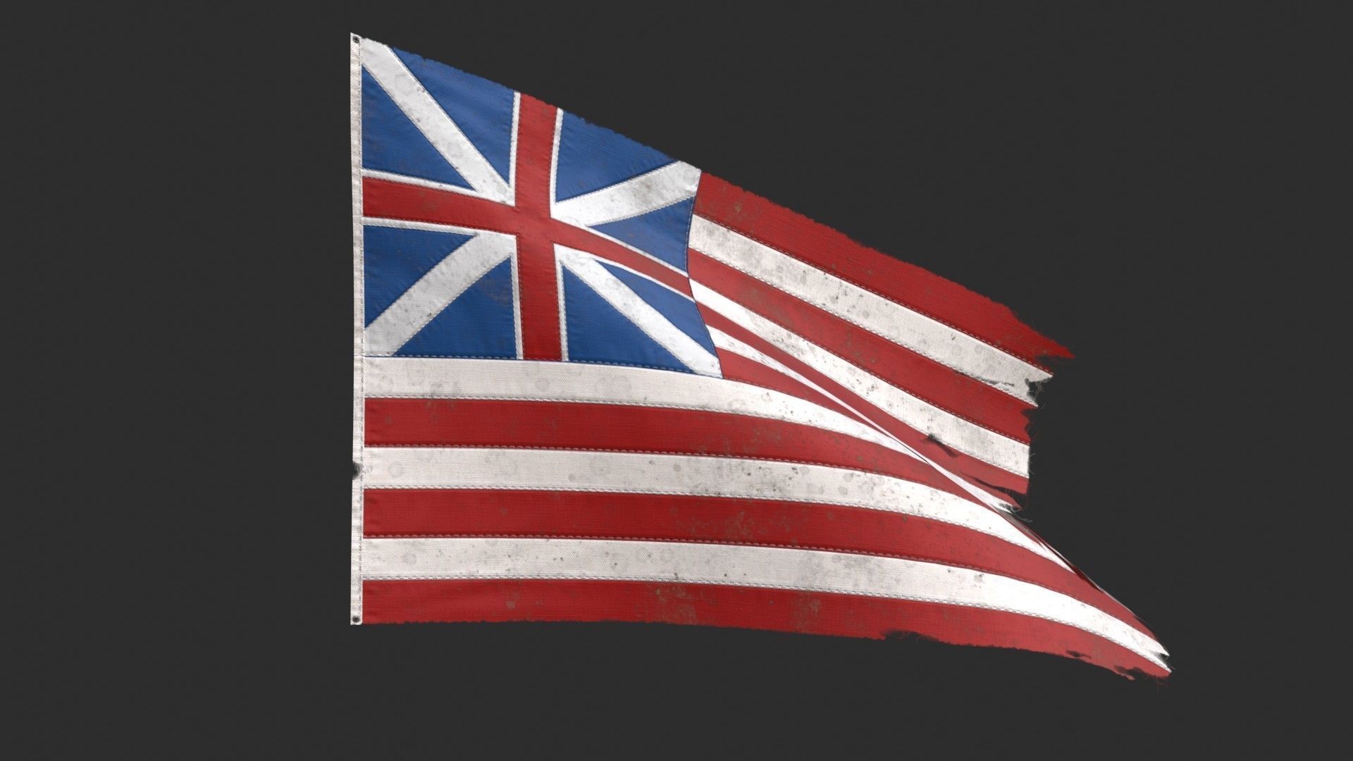 Grand Old Union Flag Low-poly 3D model_6