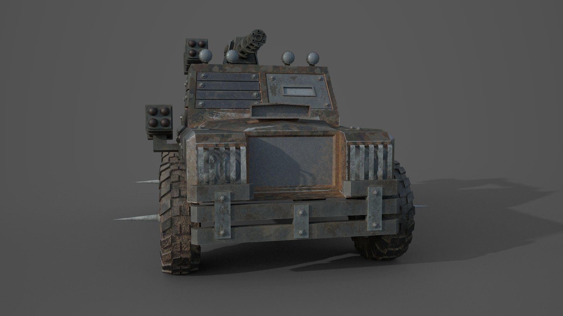 Post Apocalyptic Monster Rover Truck Low-poly 3D model_1