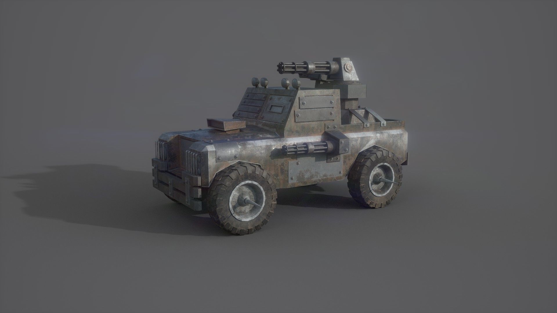 Post Apocalyptic Monster Rover Truck Low-poly 3D model_6