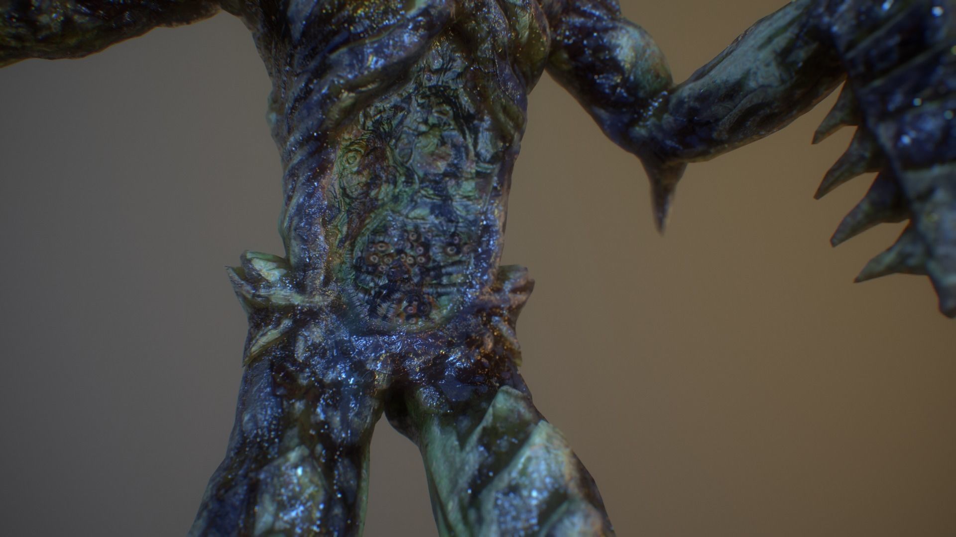 Alien PBR Game Character with LOD Low-poly 3D model_6