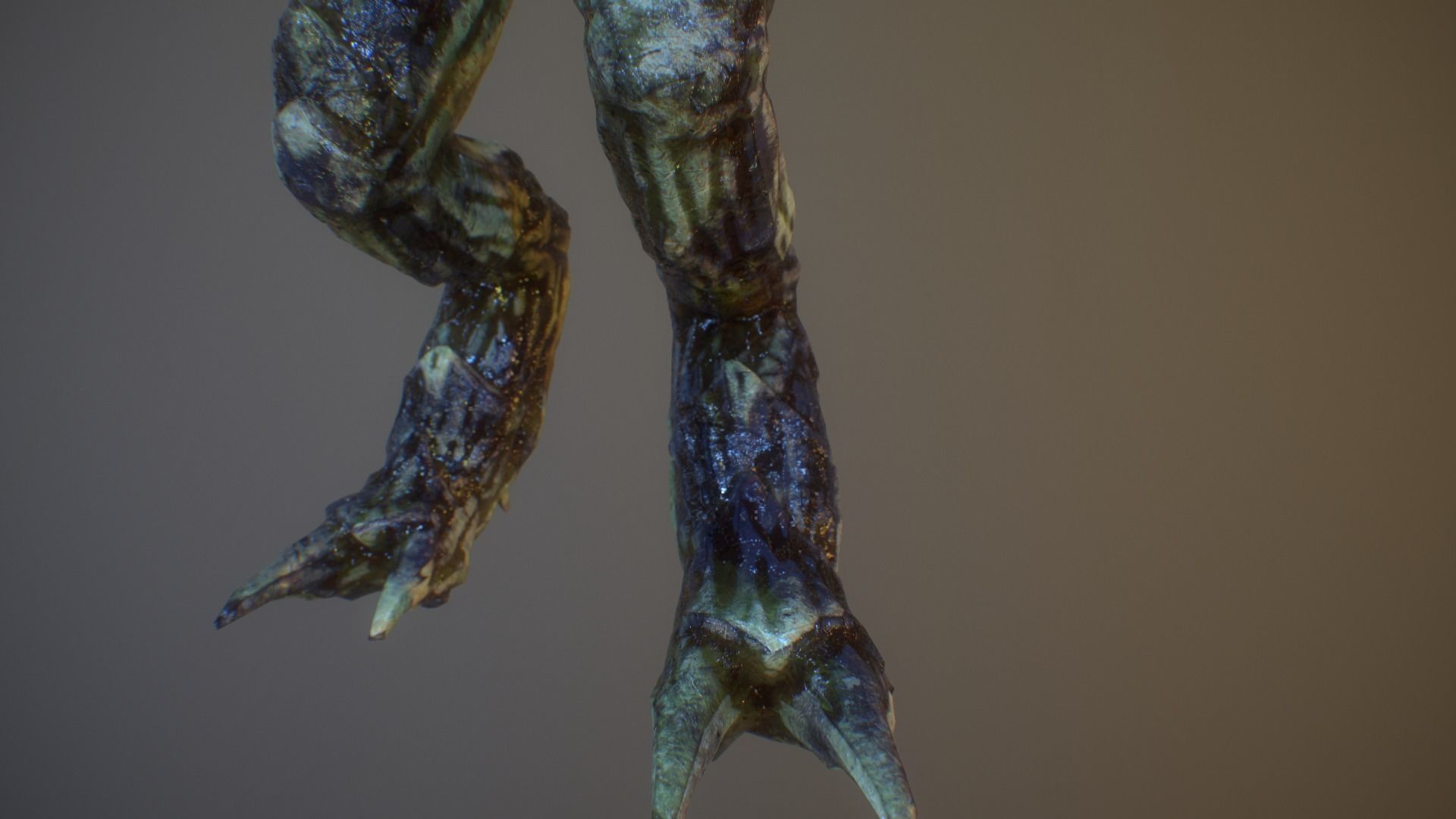 Alien PBR Game Character with LOD Low-poly 3D model_10