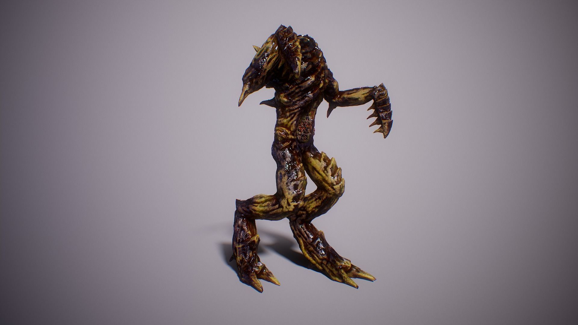 Alien PBR Game Character with LOD Low-poly 3D model_2