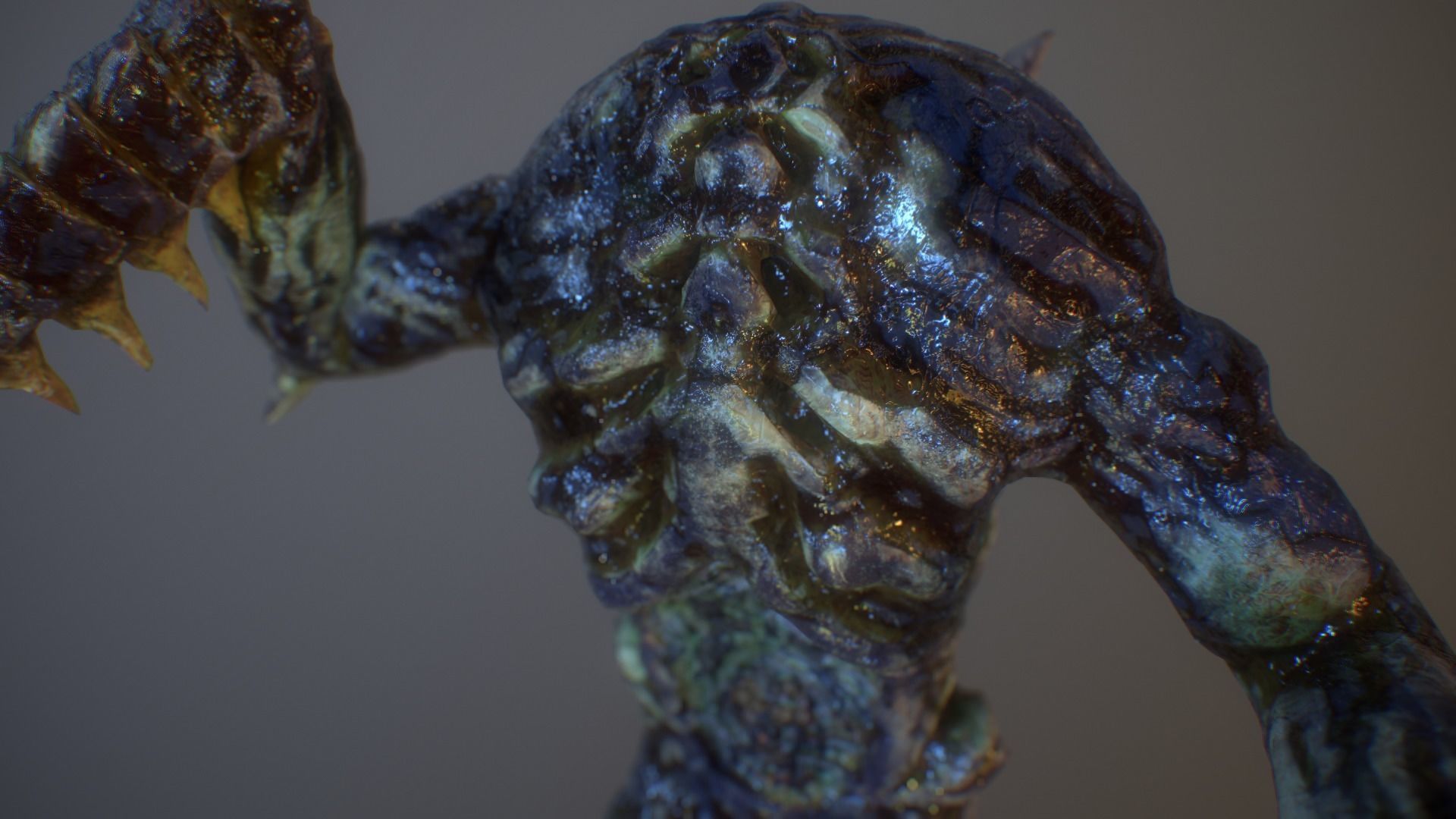 Alien PBR Game Character with LOD Low-poly 3D model_11