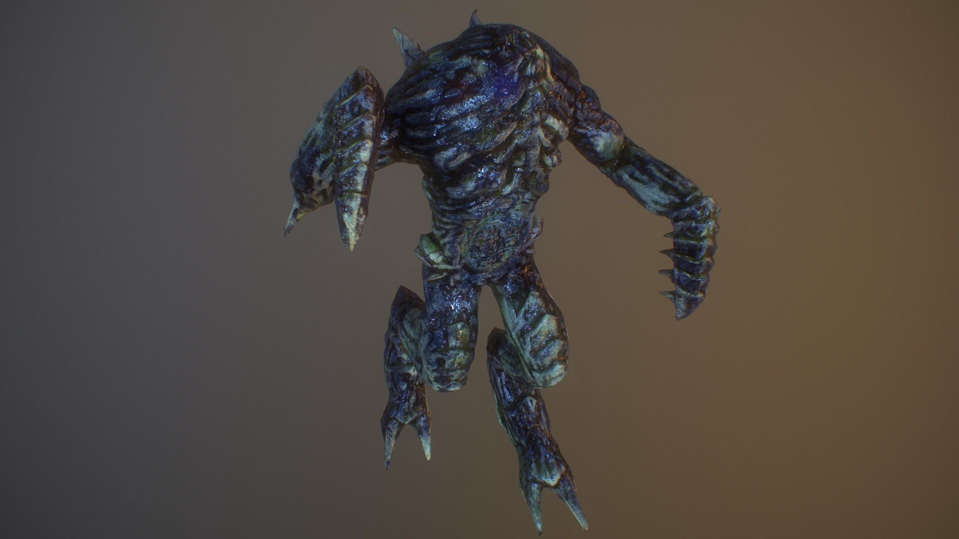 Alien PBR Game Character with LOD Low-poly 3D model_5